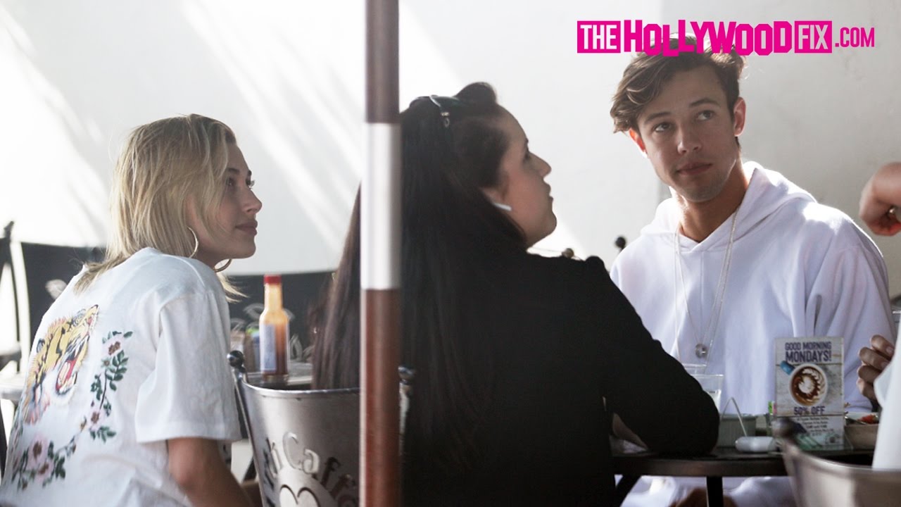 Cameron Dallas & Hailey Baldwin Have Lunch Together At Urth Caffe 4.24.17 - TheHollywoodFix.com