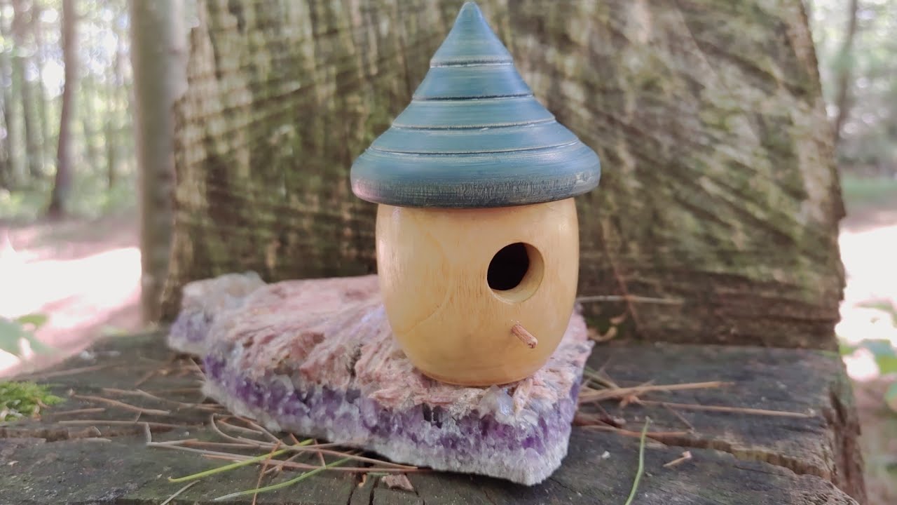 Woodturning Easy Birdhouse Ornament -#woodturning #spiritwynd #craftmarket #ornament #birdhouses