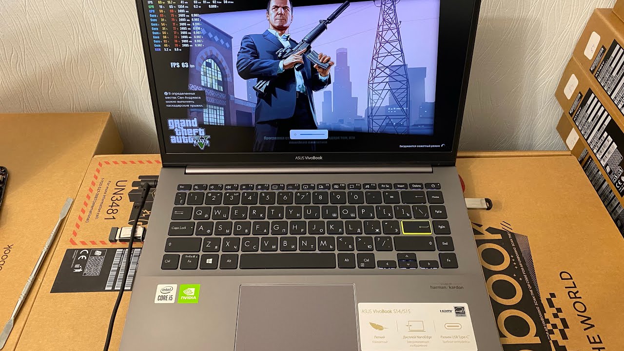 Asus Vivobook 2020-2021 i5 1035g1 Nvidia mx350 test Games Gta5 , и обзор нюансов