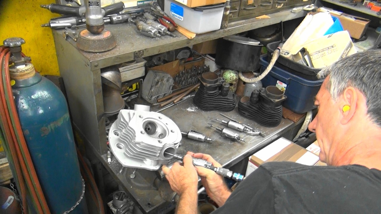 #156 1965 panhead valve job porting cylinder head rebuild motor 74ci FL FLH harley tatro machine