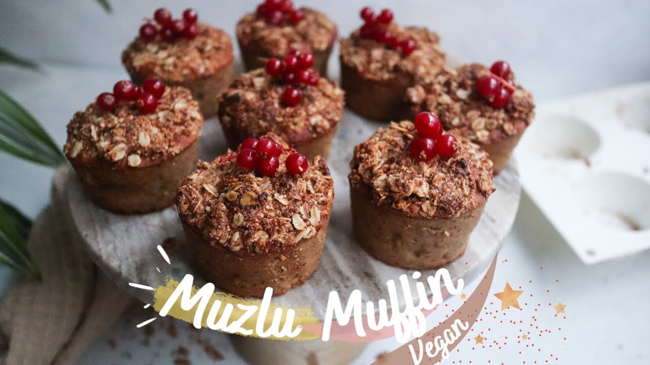 Vegan, glutensiz Muzlu Kek Nasıl Yapılır ? I Bademli, Muzlu Crumble Muffin 🌱