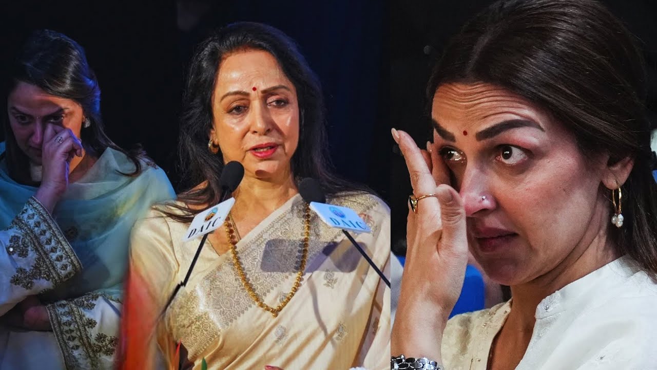 Hema Malini Emotional Crying Speech With Daughters Esha And Ahana Deol At Dharmendra Prayer Meet