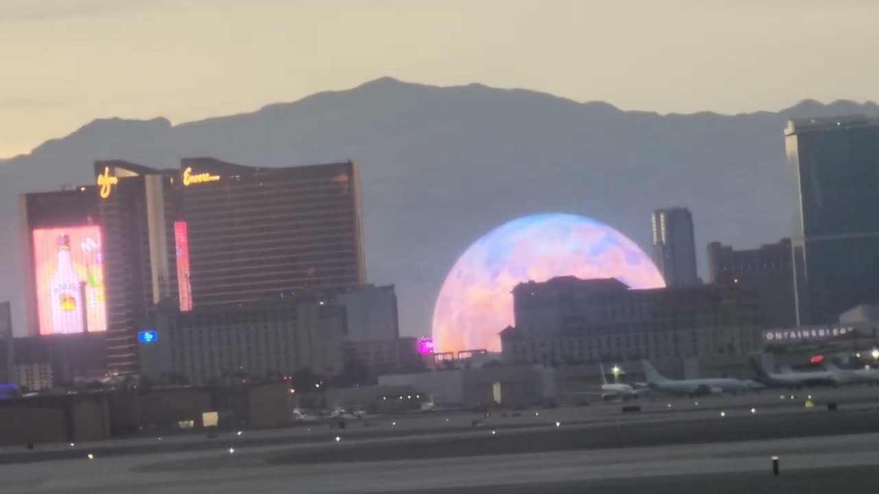 A view of the Las Vegas Strip from the airport in Las Vegas.