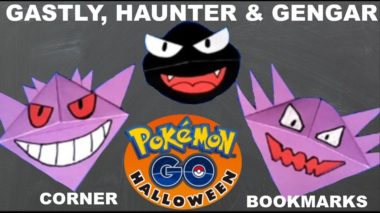 3 DIY Pokemon Gastly, Haunter & Gengar Corner Bookmarks - Pokemon Go コーナーブックマーク 角书签