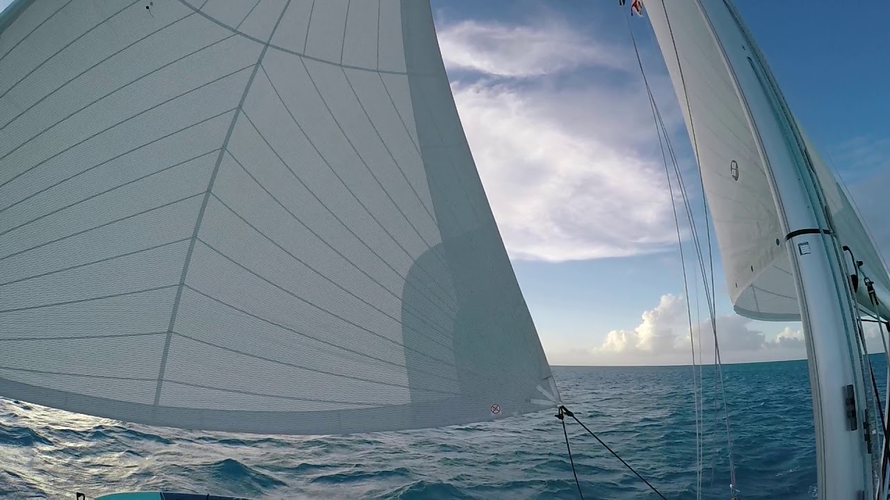 Jeanneau 51 yacht under the sail, beam reach 9 to 10 knots of speed.