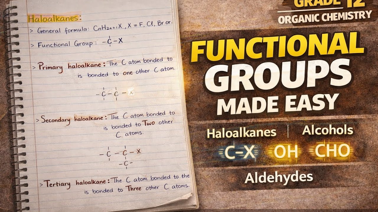 Grade 12 Organic Molecules| Homologous Series and Functional groups. The foundation for IUPAC naming