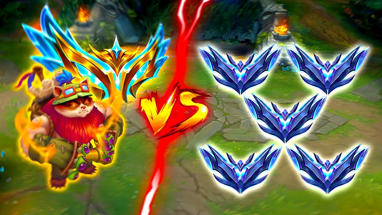 Rank 1 Teemo VS 5 Tilted Diamond Players 😂