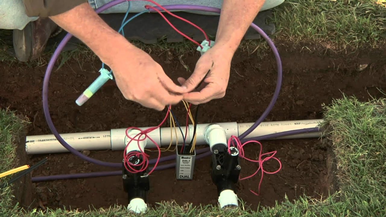Установка Hunter Dual Two-Wire: подключение декодеров к соленоидам клапанов 5 из 8
