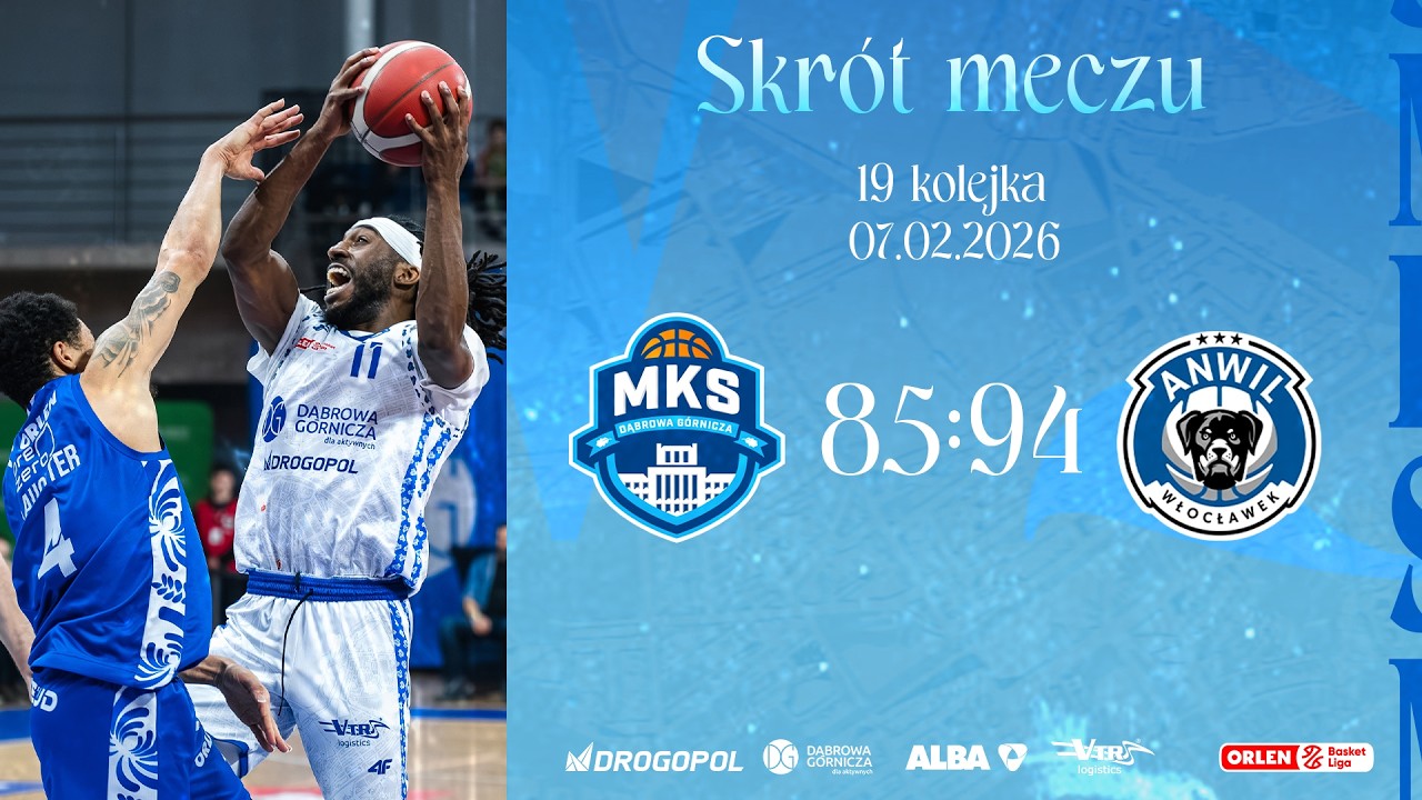 SKRÓT MECZU | MKS Dąbrowa Górnicza 85:94 Anwil Włocławek