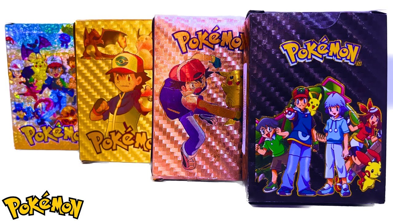 Unboxing Pokemon Black Gold Rose Gold & Diamond Card Decks | Varieties of Pokemon Card Deck #pokemon