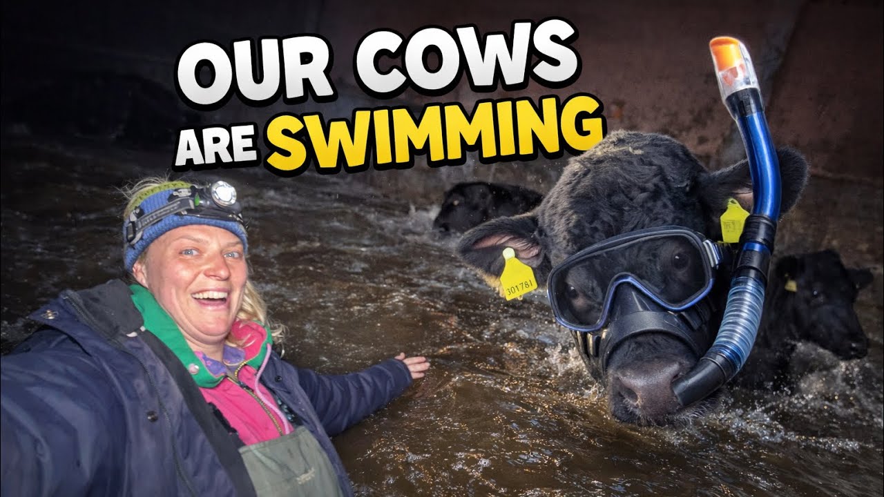 Our cows are swimming 💦 🙈 Moving Sheep to Kale & Turnips 🐑 Worming, Goats, UK Farm Vlog