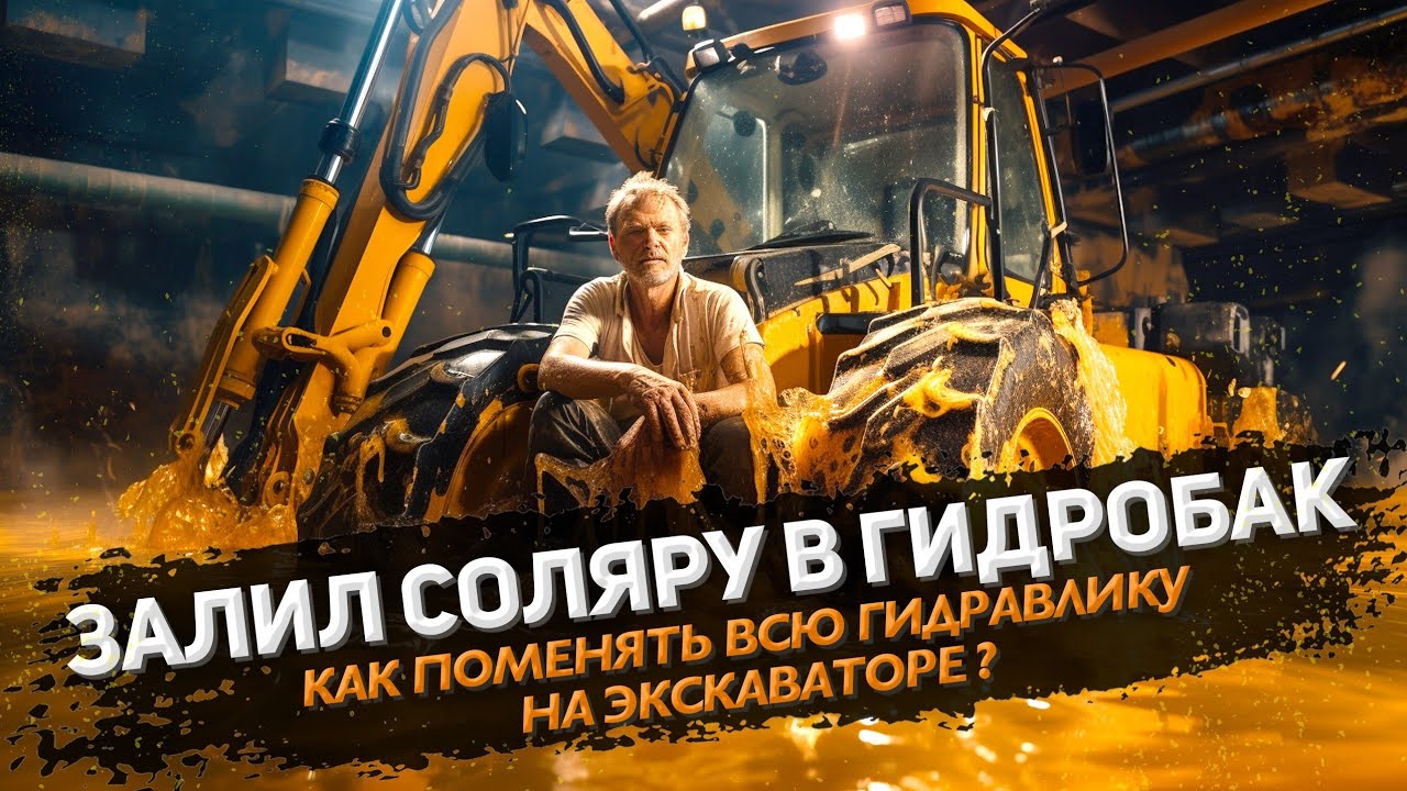 КАК ПОМЕНЯТЬ ВСЮ ГИДРАВЛИКУ В ЭКСКАВАТОРЕ ПОГРУЗЧИКЕ | Клиент перепутал бак и залил солярки
