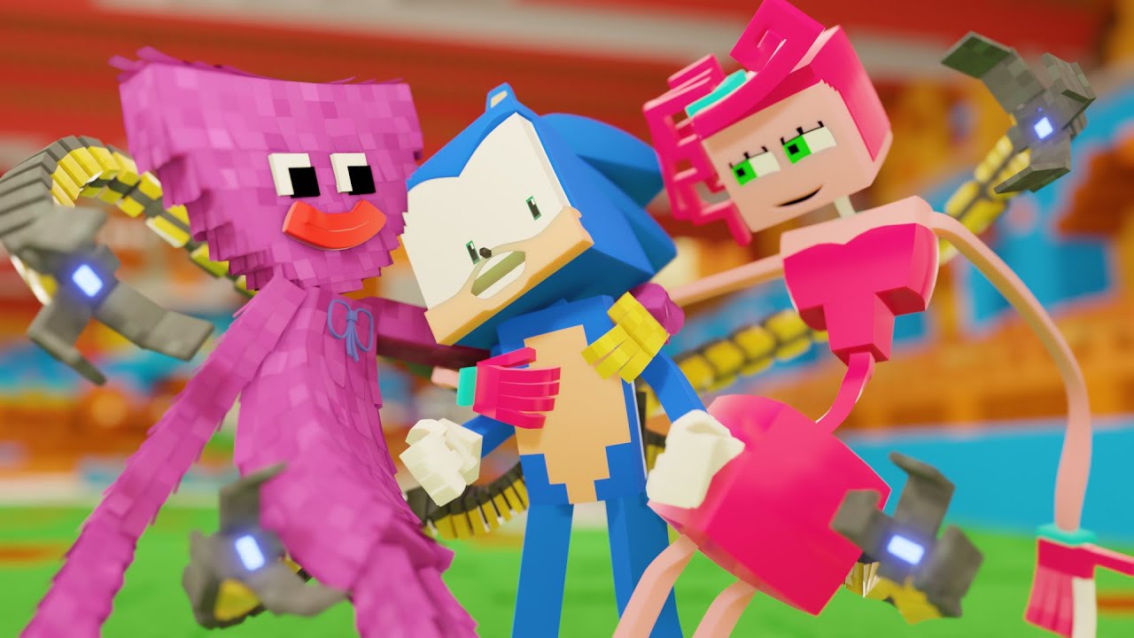 Sonic with Doc Ock Arms Fall in Love with Mommy Long Legs and Kissy Missy  - Minecraft Animation