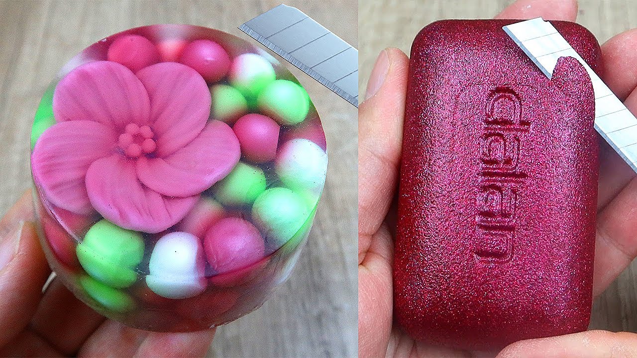 Relaxing Soap Carving ASMR. Satisfying Soap and lipstick cutting. Corte de jabón - 408