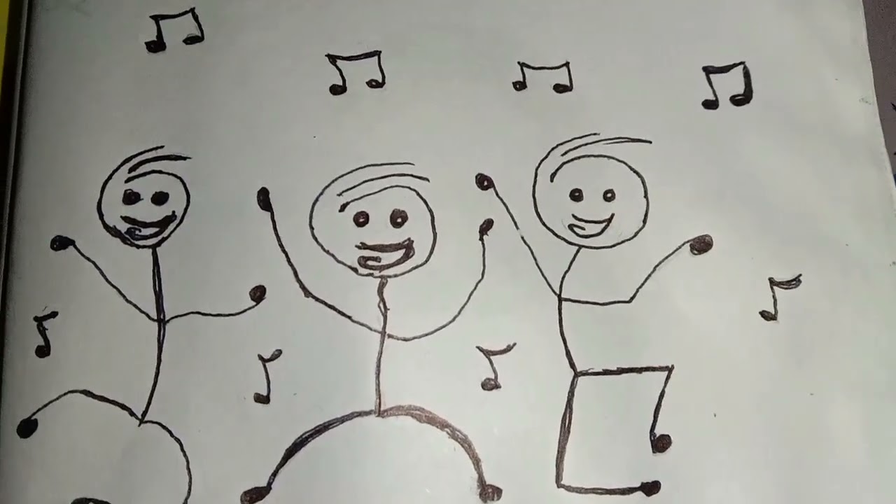 Whenever you get Bored Just Draw This Dancing Cartoon Figure 🎨✅ | Cute Drawing Ideas For Beginners |