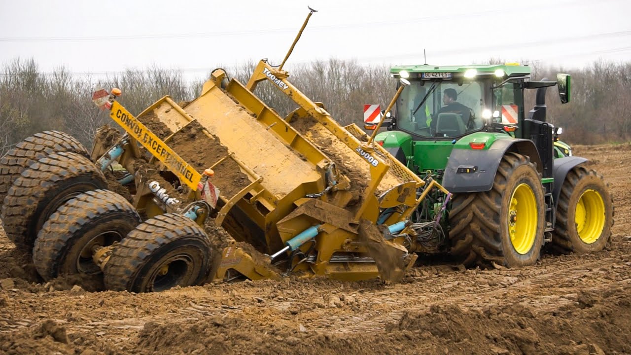 ‼️CONDITIONS DIFFICILES pour ce JD 8r370 ‼️ Scraper TOOMEY 3000B  --Environnement Equestre--