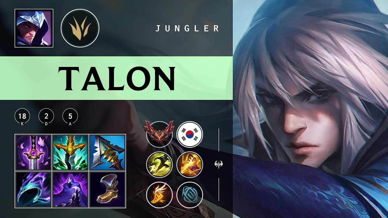 Talon Jungle vs Zed - KR Grandmaster Patch 25.22