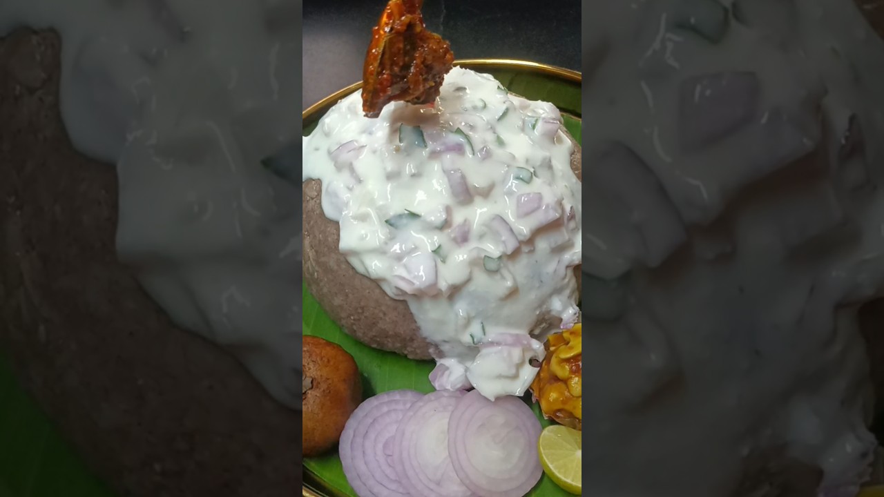 ragi Sangati with perugu🤤