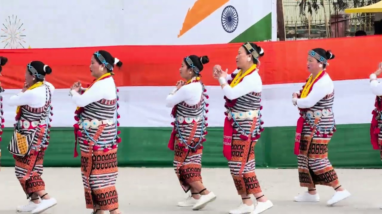 Nyishi dance group at 77th Republic day Bomdila. 
