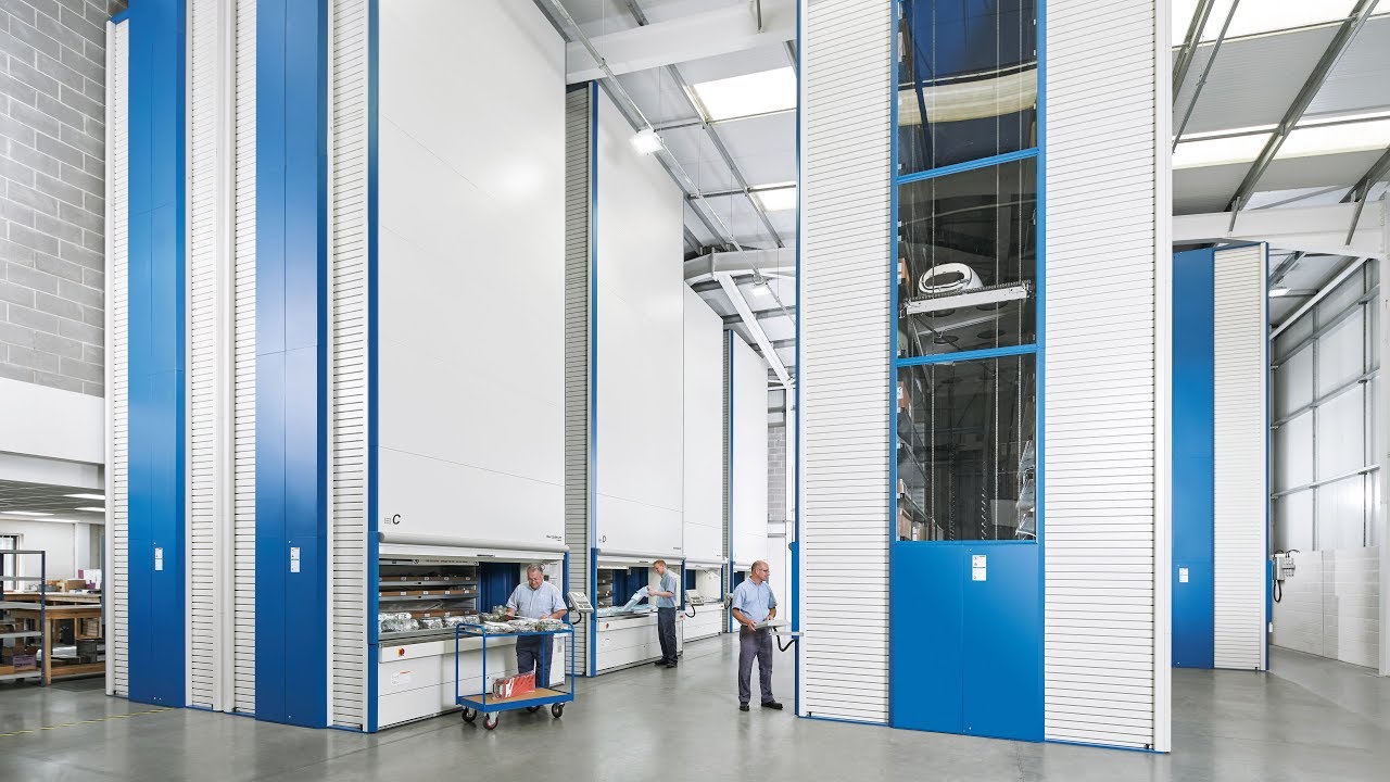Ergonomische und platzsparende Lagerung von Gro&szlig;en Teilen mit den Lagerliften von H&auml;nel