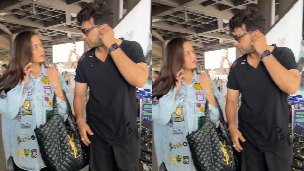 Beautiful Couple 💕 Karan Kundra Tejasswi Prakash Spooted At Mumbai Airport Today