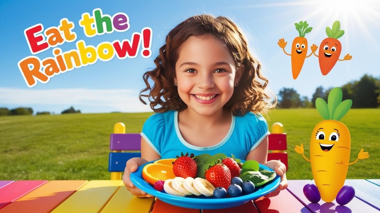 Eat the Rainbow 🌈 | Fun Kids Song About Healthy Eating & Colors!