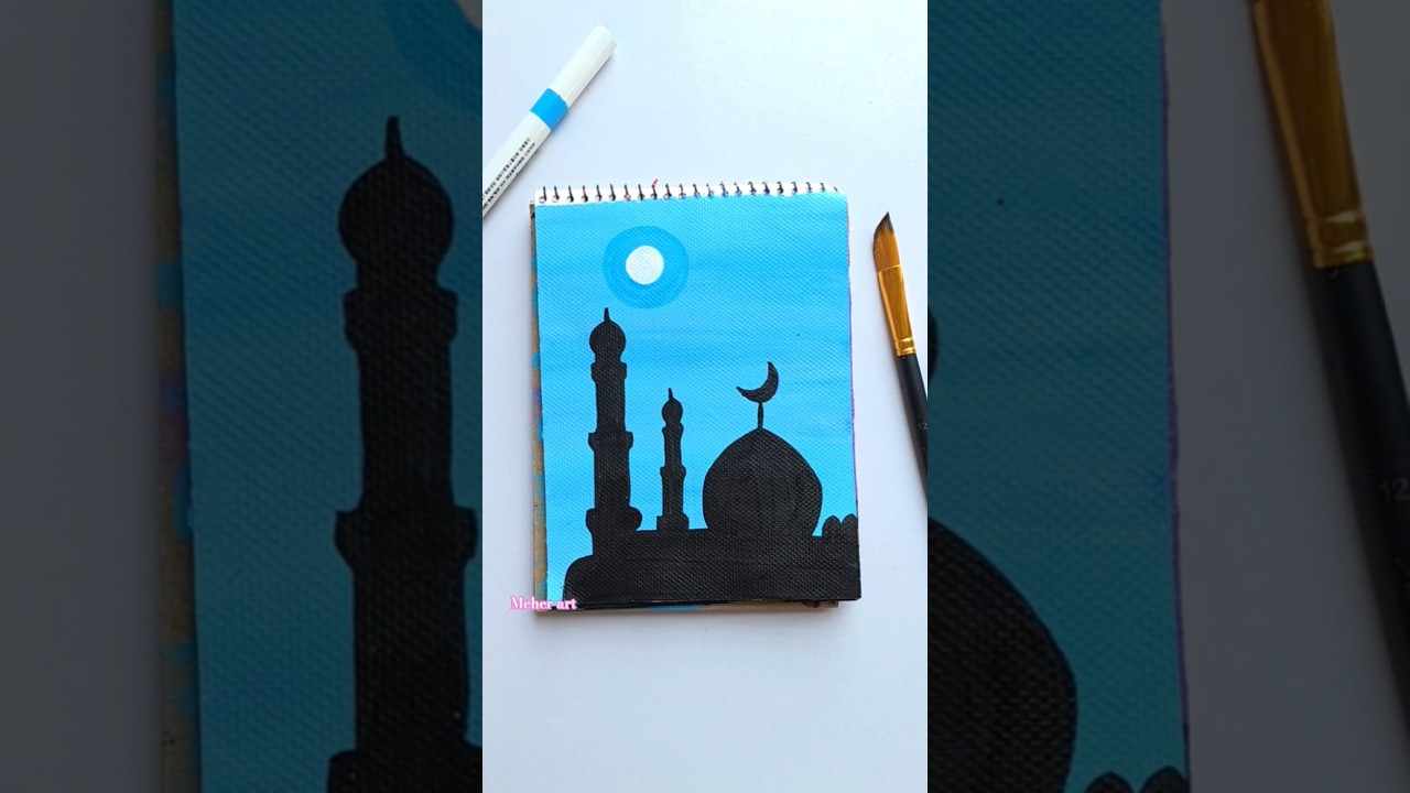 Easy Masjid painting tutorial for beginners 