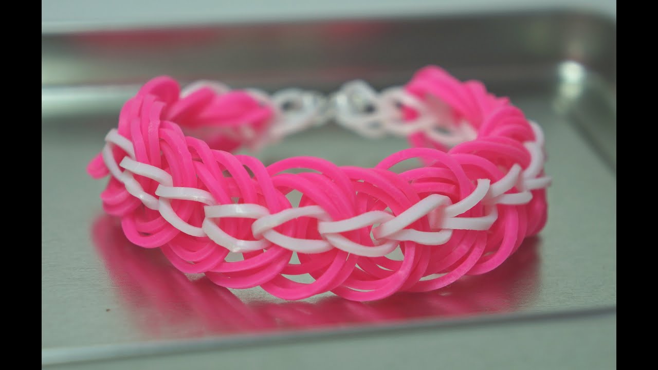 Como Fazer Pulseiras de Elástico Triple Link Chain - Rainbow Loom Bracelets  GOMITAS