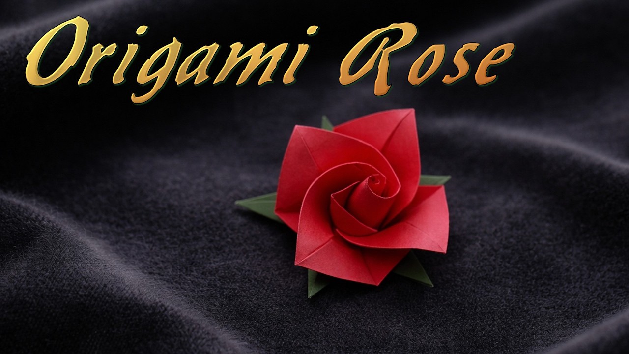 Origami Rose aus Papier basteln ~ einfach
