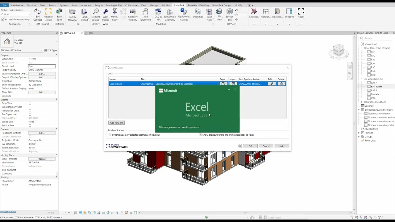PowerPack for Revit - Link to Excel