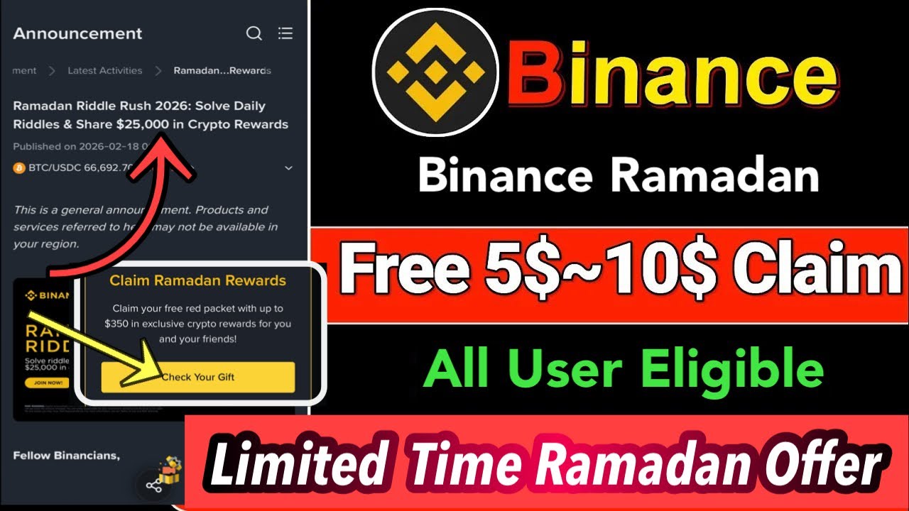 Binance 5$-10$ Free | Binance Ramadan Campain | Binance New Offer Today | Binance Redpack Event |