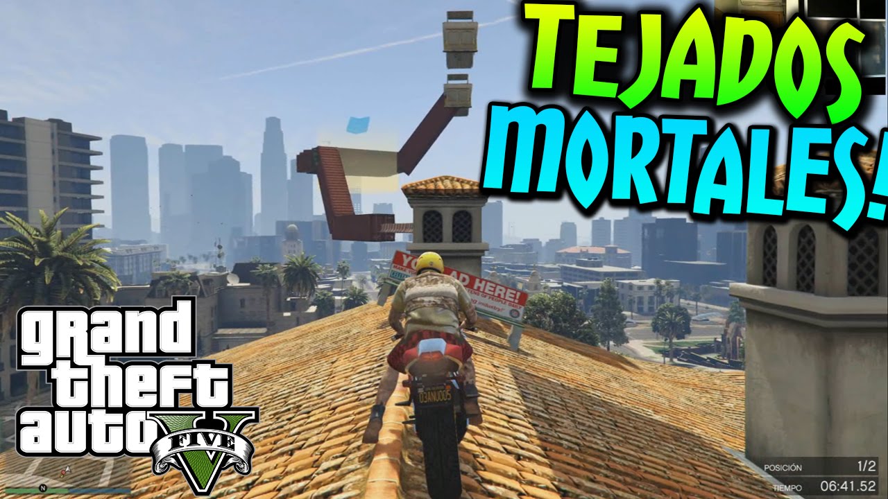 GTA V PARKOUR SOBREVOLANDO LOS TEJADOS DE LA CIUDAD! xFaRgAnx