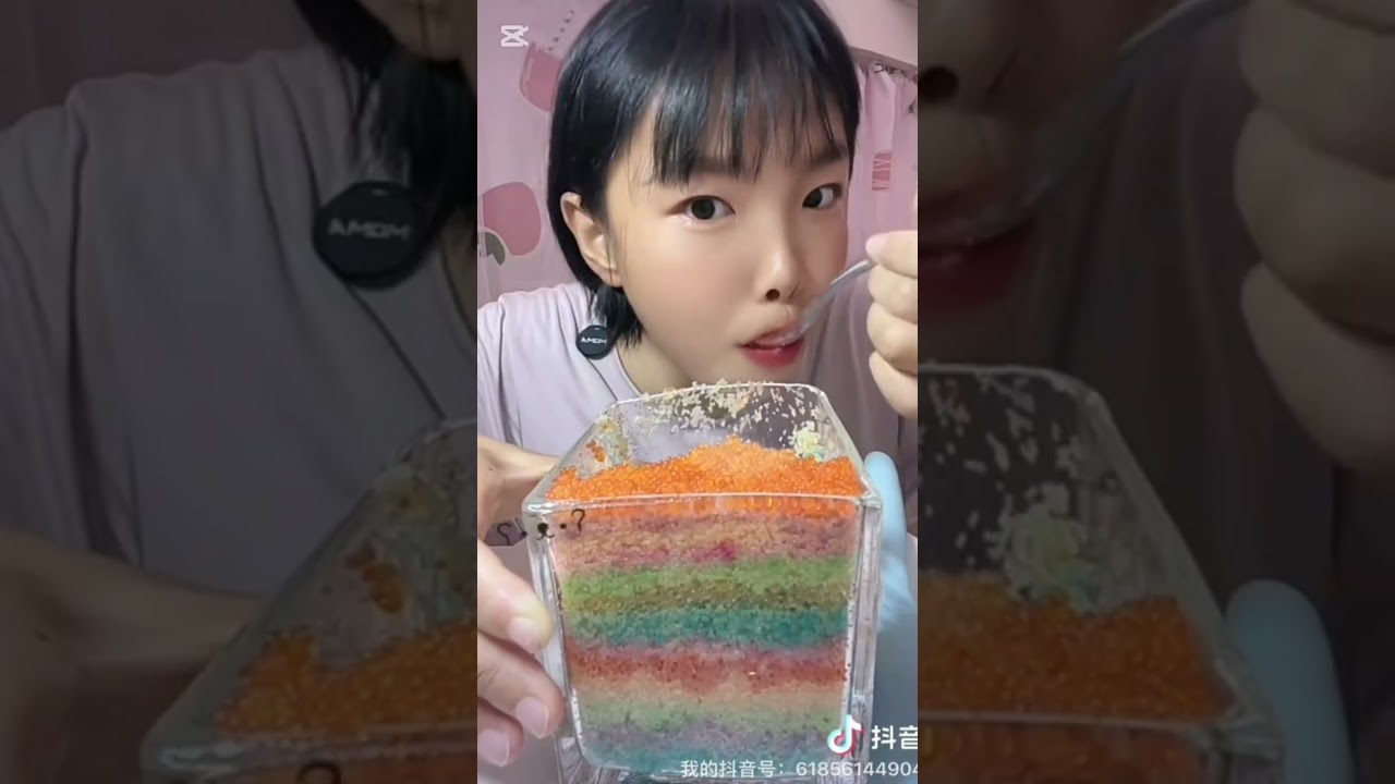 Asmr  fruity tobiko eggs. Renxing fish roe eating sound #creator