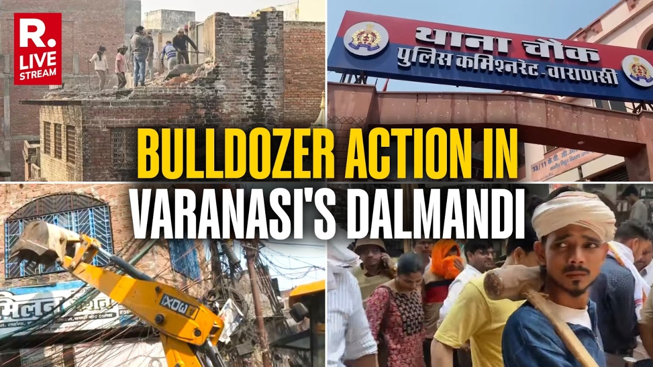 Bulldozer Action in Varanasi&rsquo;s Dalmandi | Varanasi PWD & Admin Take Big Action | Kashi Temple LIVE
