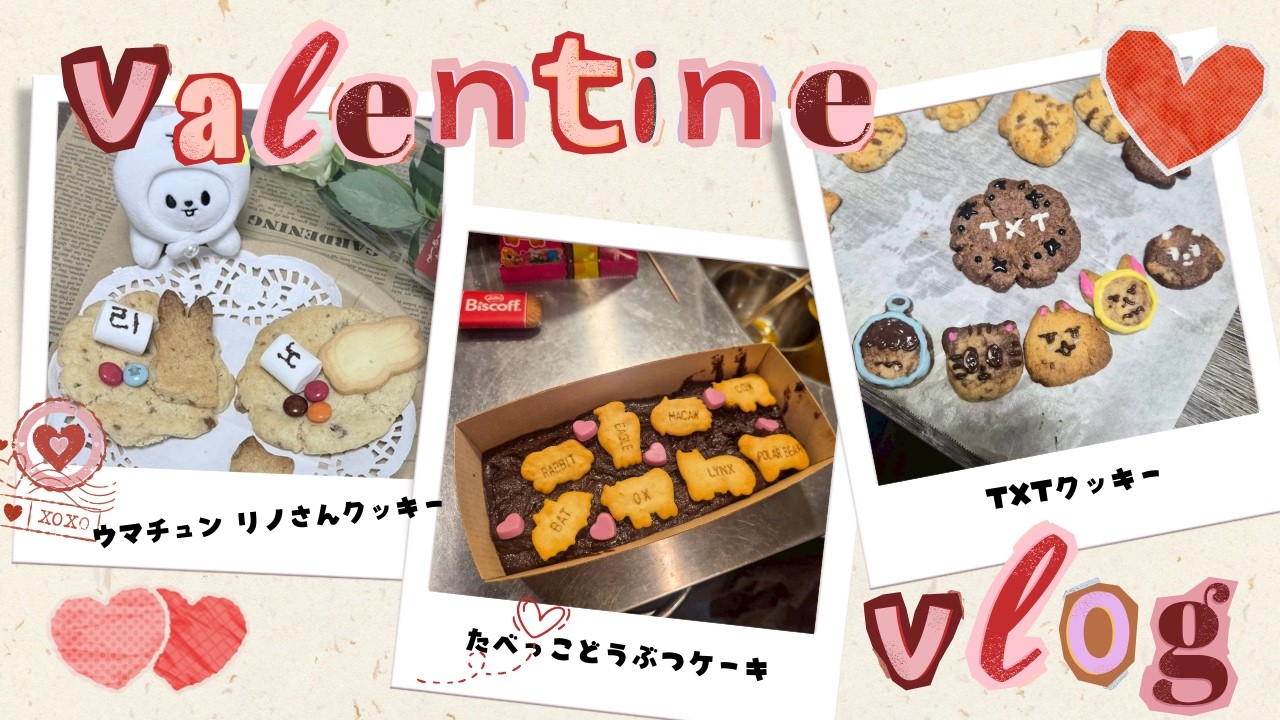 【推し活Vlog】リノさんとトゥバのクッキー作り🍪｜深夜の推し活クッキング｜Stray Kids & TXT