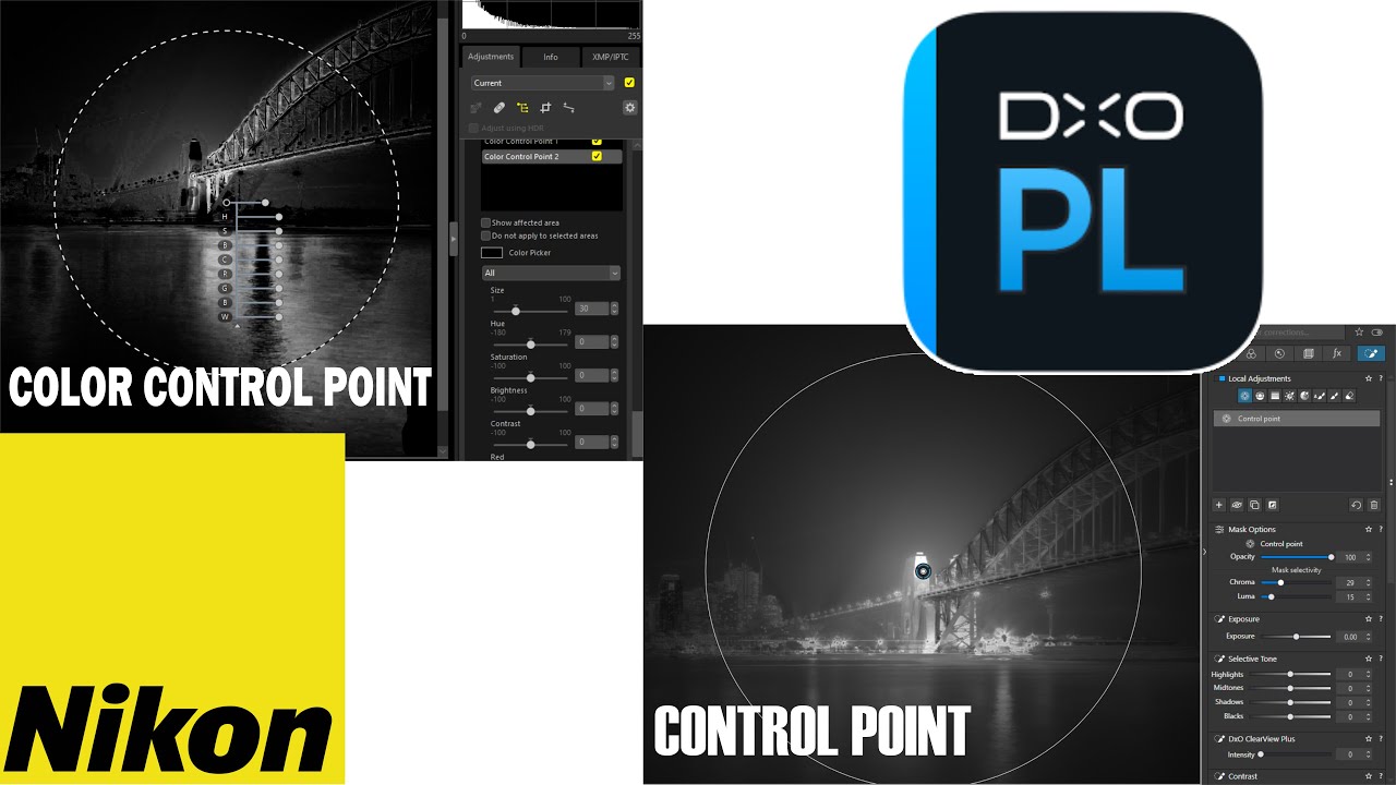 🛑 EXPLAINED! CONTROL POINT in DXO PHOTOLAB 8 vs COLOR CONTROL POINT in NIKON NX STUDIO  aka U POINT.