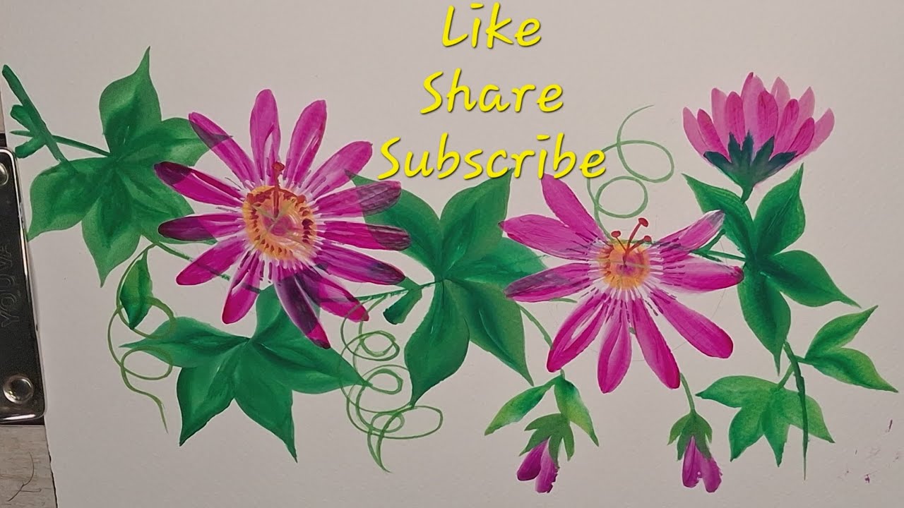 Passionflower Magic Blooming on Beige Glow 