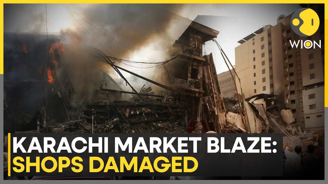 Karachi Market Blaze: Fire Erupts at Karachi Mobile Market, Shops Damaged | WION