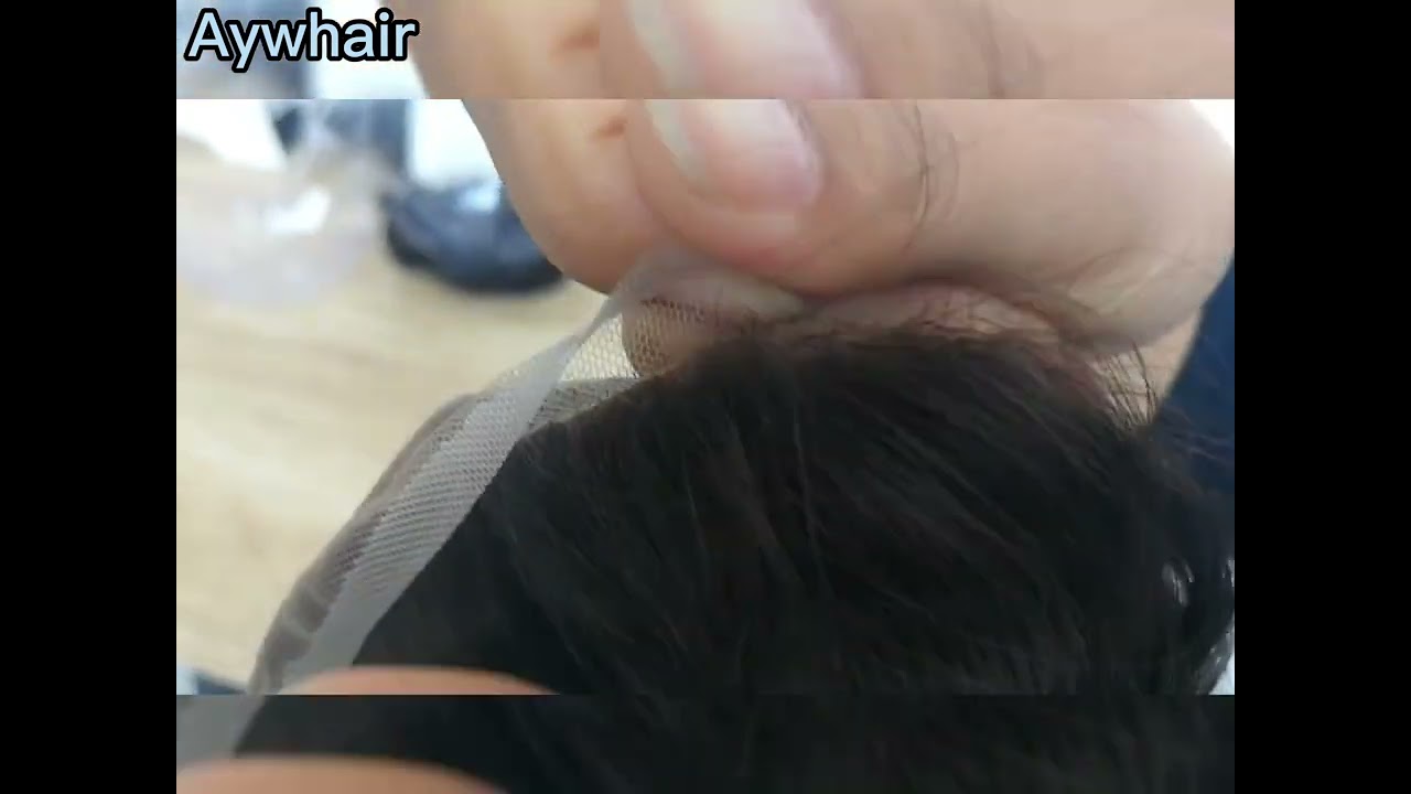 mtl22001 French Full  Lace Hair Toupee Natural Stitching Lines Real Hair Piece for Men