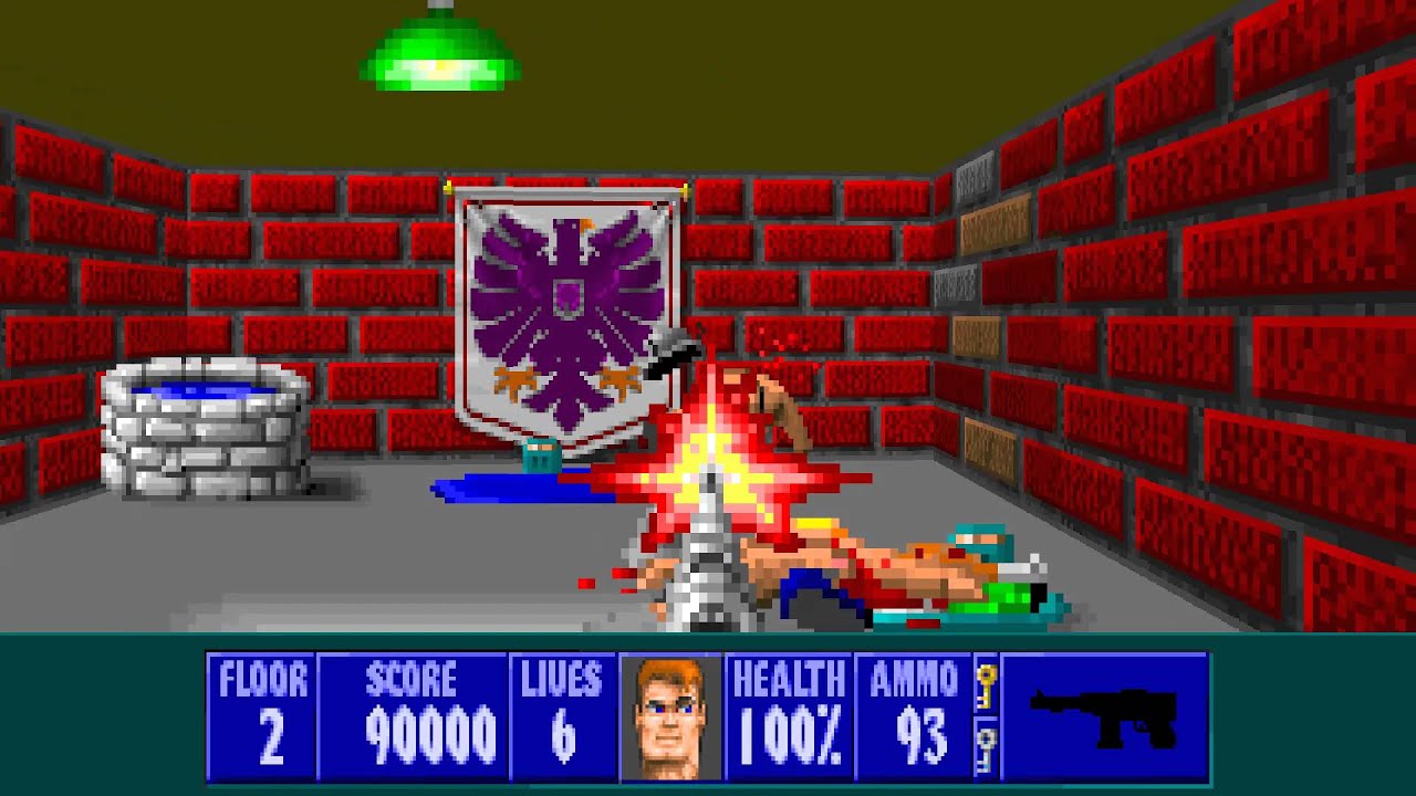 Wolfenstein 3D Spear of Destiny ECWolf - Level 02 - All Secrets - 1080p 60fps