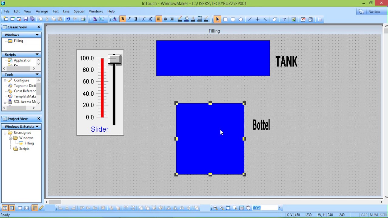 Scada: Intouch Animation: Filling Process/Filling Property