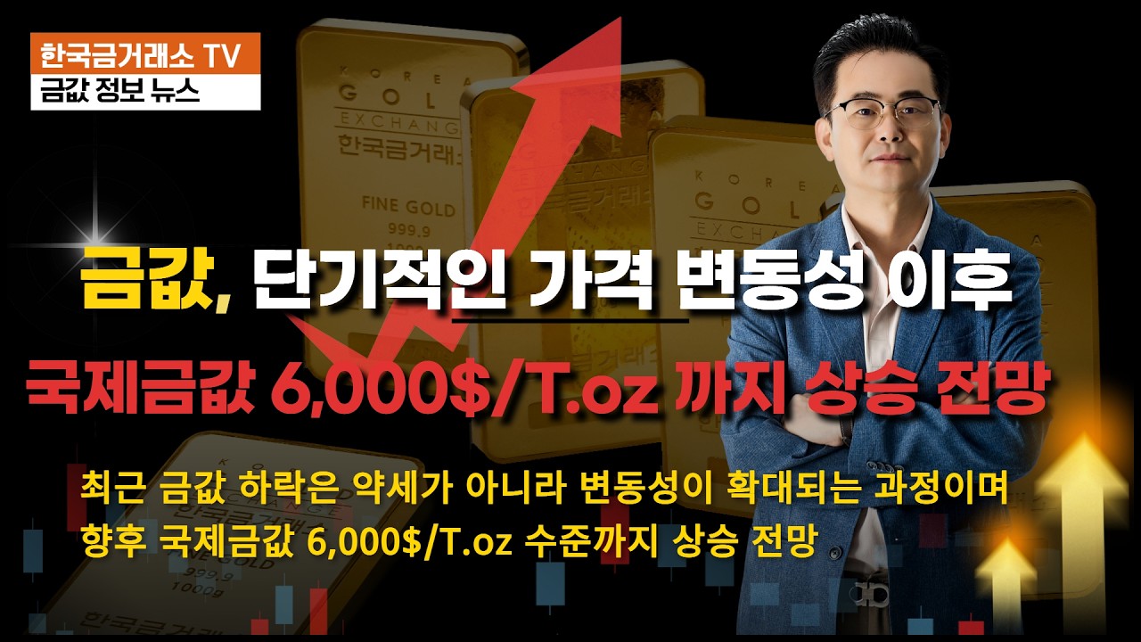 금값, 단기적인 가격 변동성 이후 국제금값 6,000$/T.oz 까지 상승 전망