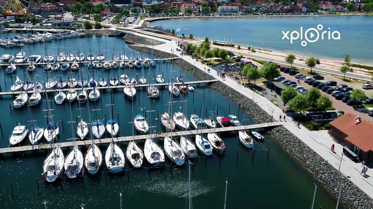 Marina Heiligenhafen, Baltic Germany 2018.07 aerial video