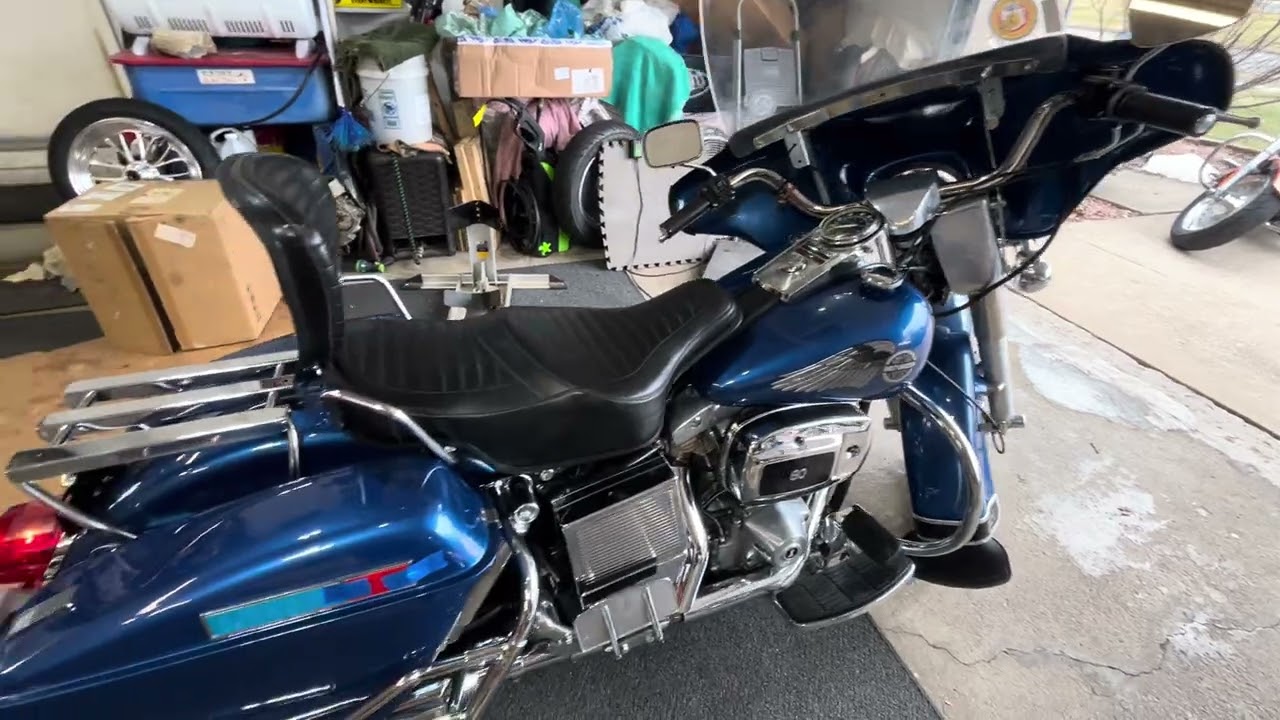 1981 Harley Davidson FLH Shovelhead 4K original miles first test drive 