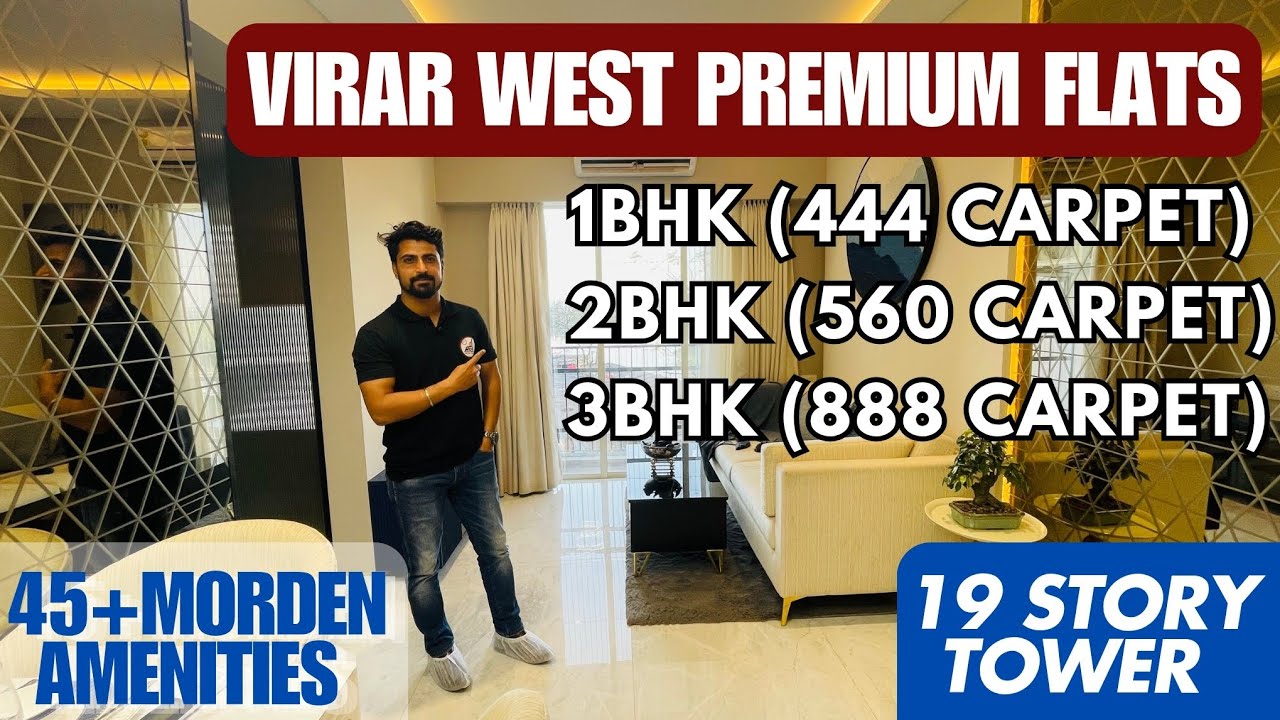 virar west flats | 19 story tower | virar 1bhk flat | biggest carpet area | flat in mumbai