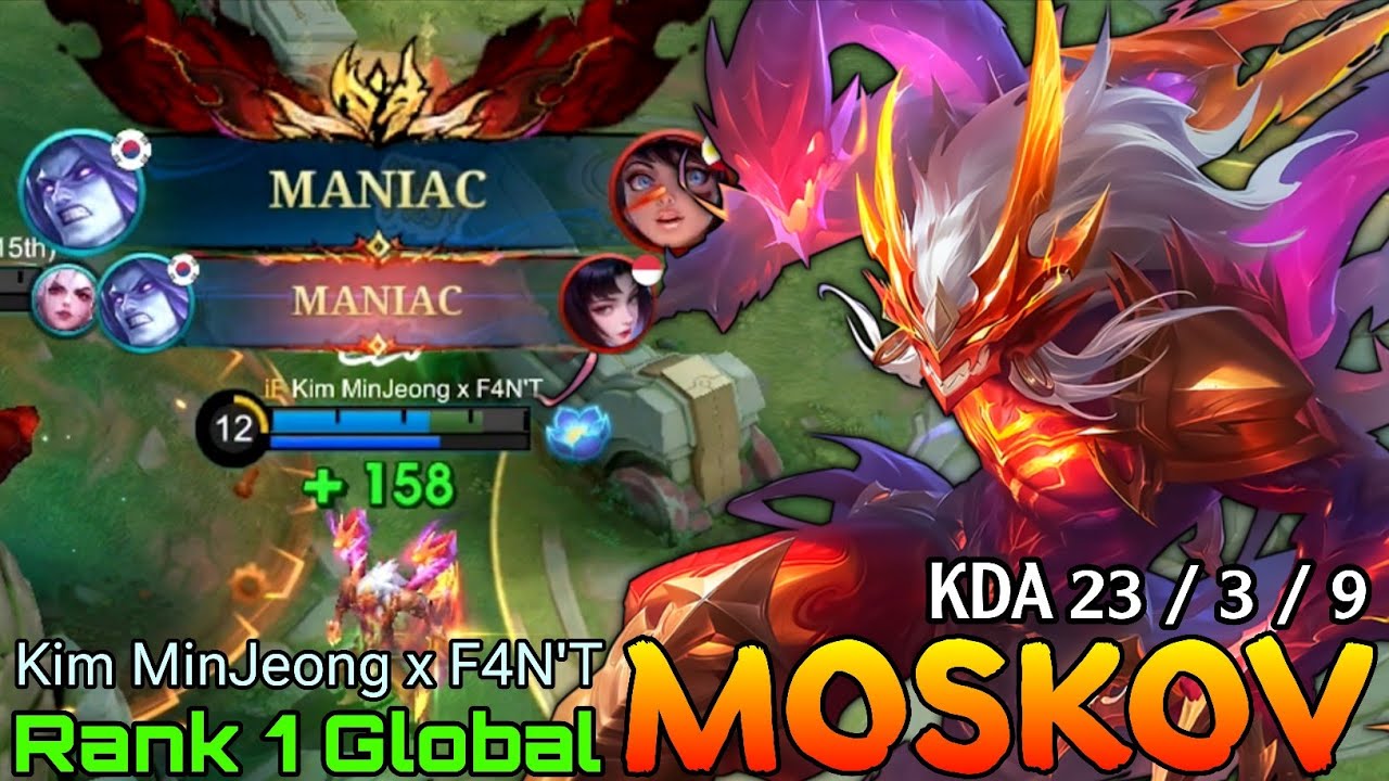 2x MANIAC with 23 Kills Moskov Super Aggressive Mode - Top 1 Global Moskov by Kim MinJeong x F4N'T