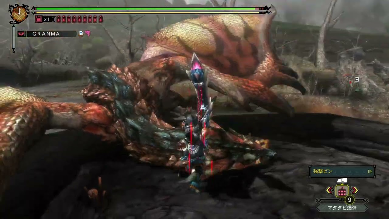MH3G  リオレウス  G級  4分35秒  弓  ソロ  捕獲