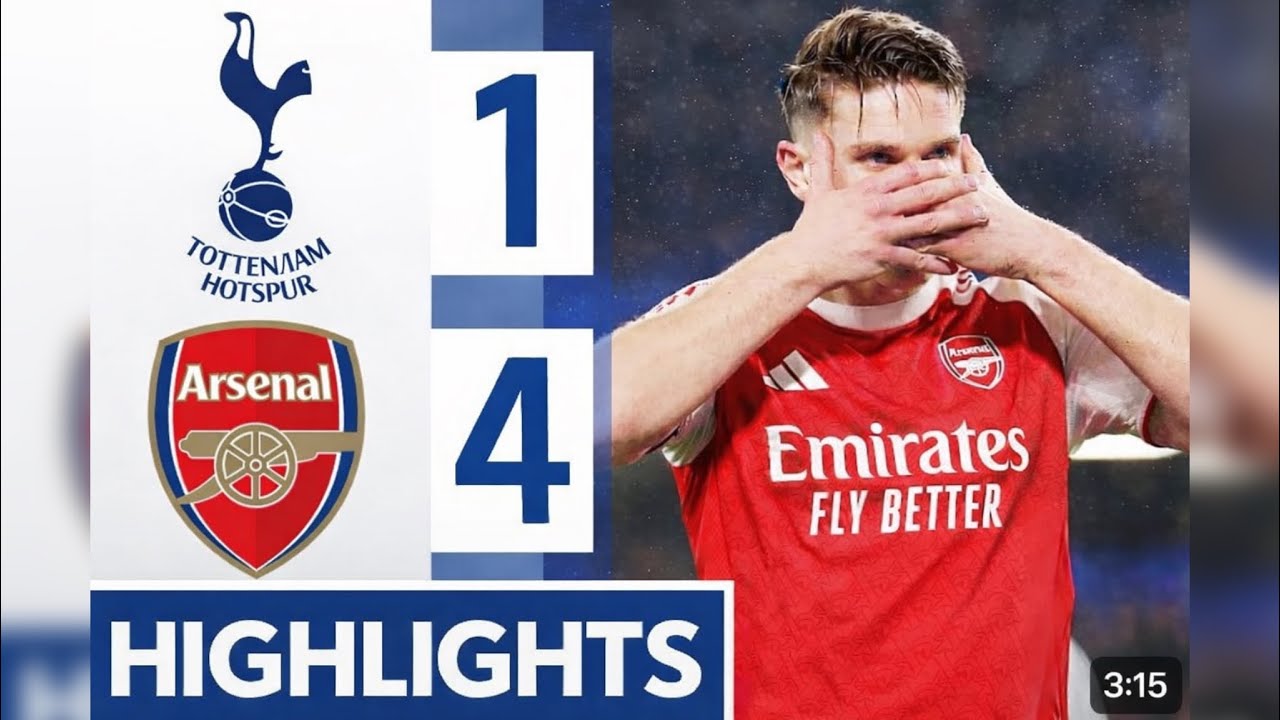 Tottenham 1 Arsenal 4 Highlights#trending#mancity#liverpool#football#highlights#subscribe#fyp#trend#