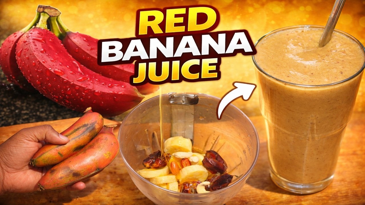 Red Banana Juice with Dates & Nuts | Energy Booster Drink 💪