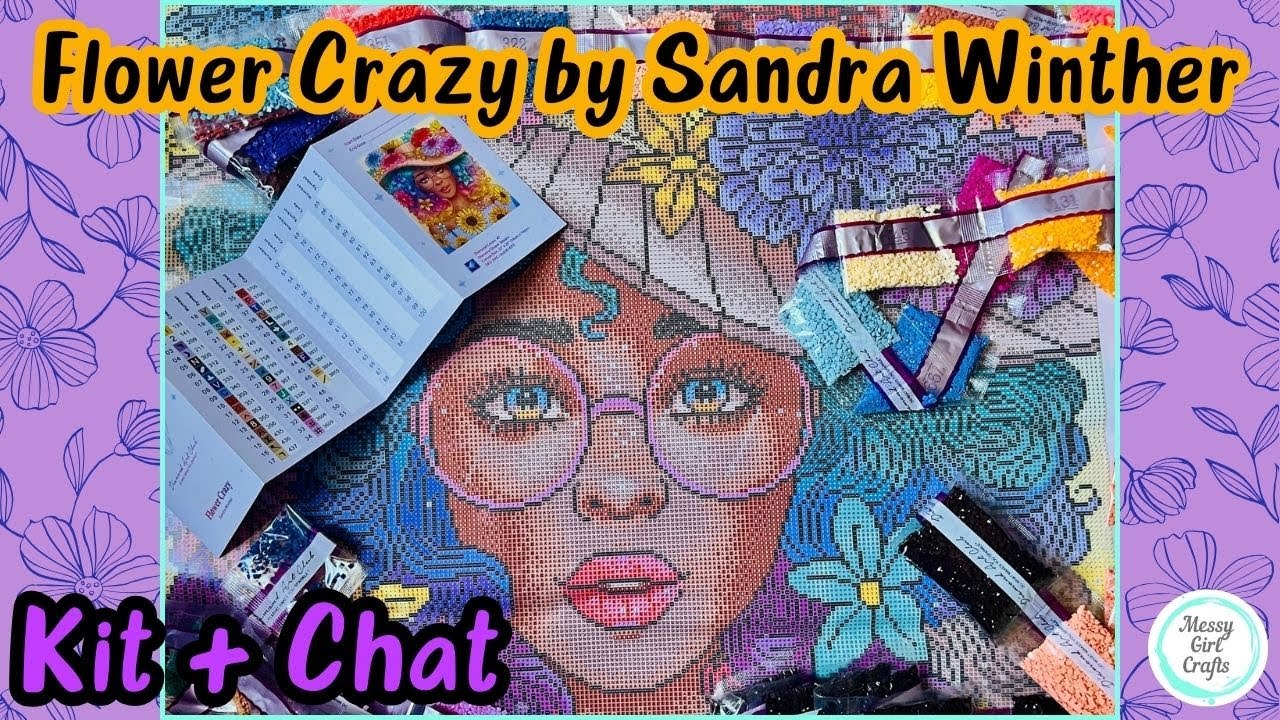 Kit + Chat - Flower Crazy by Sandra Winther (Diamond Art Club)